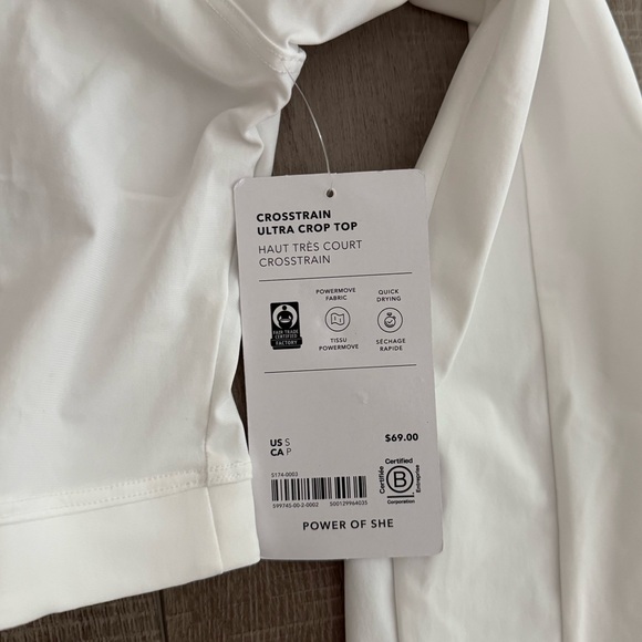 Athleta White Long Sleeve Crop Top - Picture 9 of 11